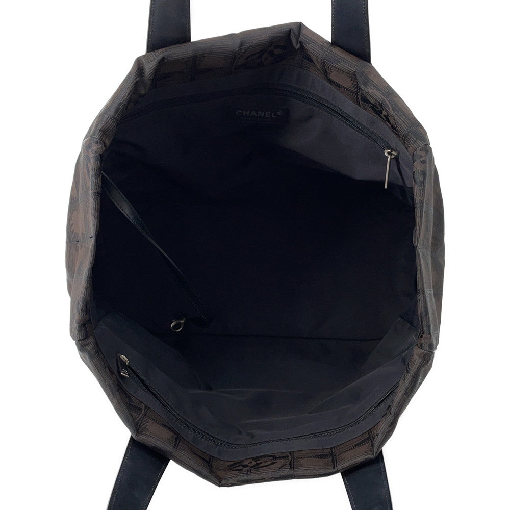 CHANEL New Travel Line Tote MarronA15991 NylonJacquard Leather Size MM