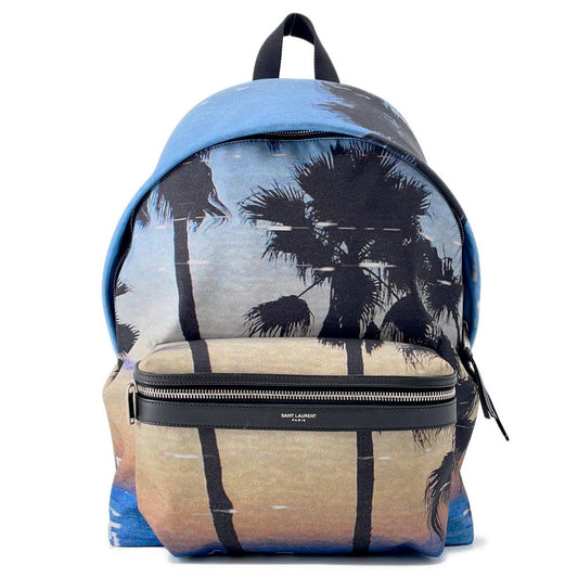 SAINT LAURENT PARIS CITY Backpack Blue534967 Nylon Leather