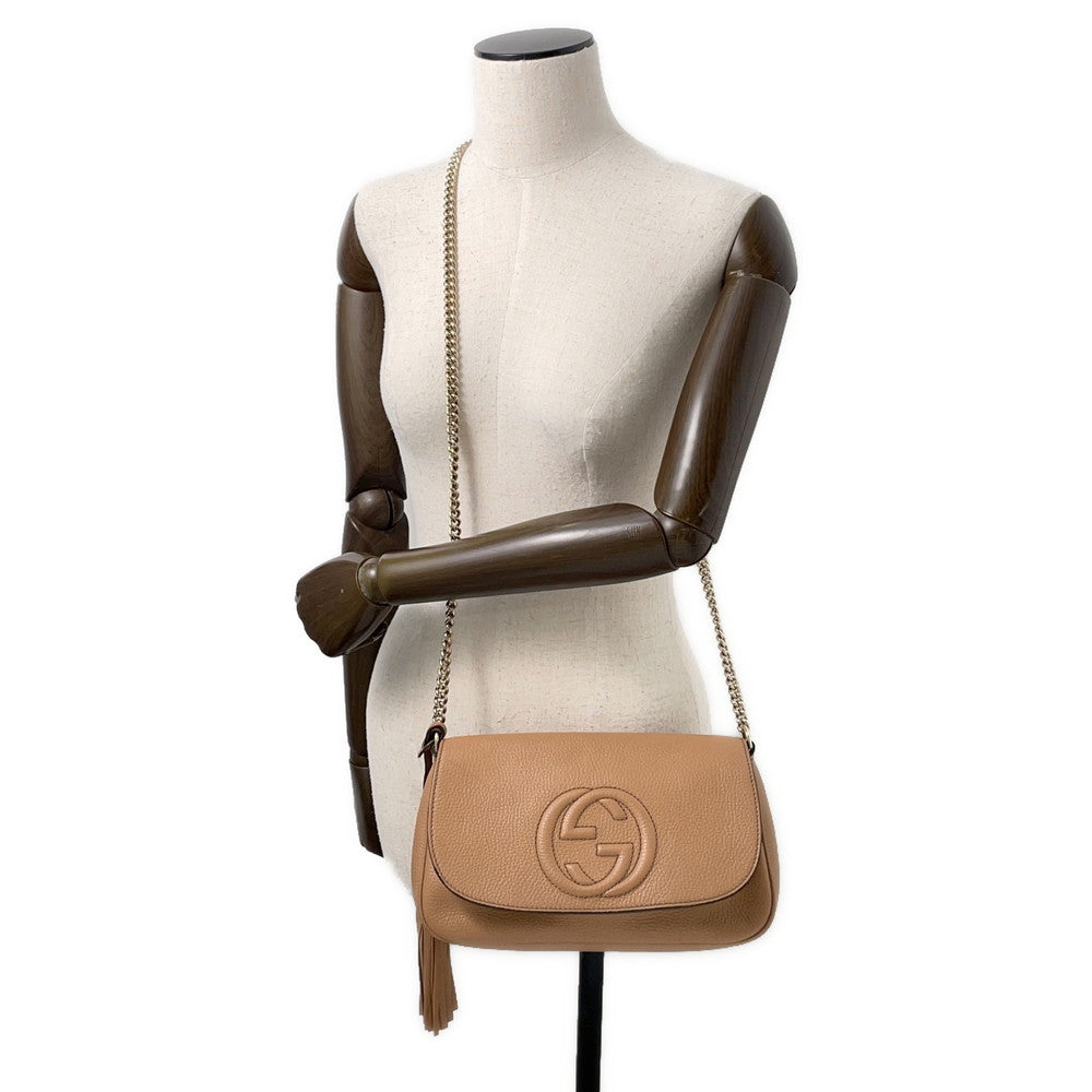 GUCCI Soho ChainShoulder Beige536224 Leather