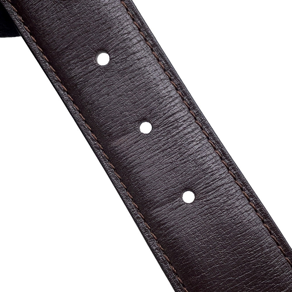 LOUIS VUITTON Utahline Exxon Belt Size 95 Brown Leather