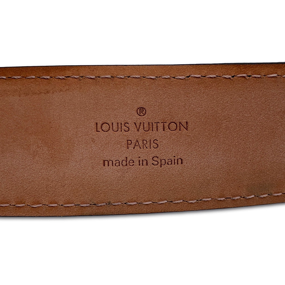 LOUIS VUITTON Utahline Exxon Belt Size 95 Brown Leather