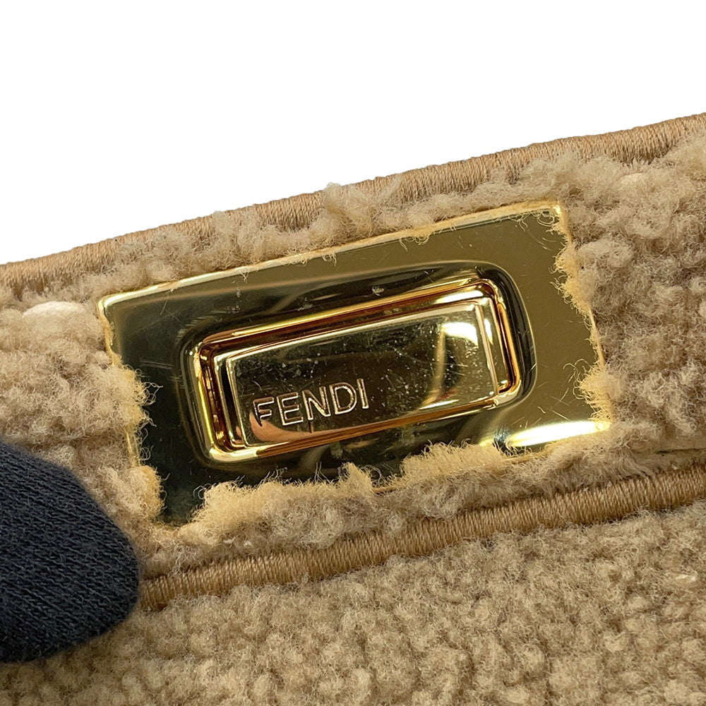 FENDI Peekaboo Icy You Brown8BN327 Mouton Size Small