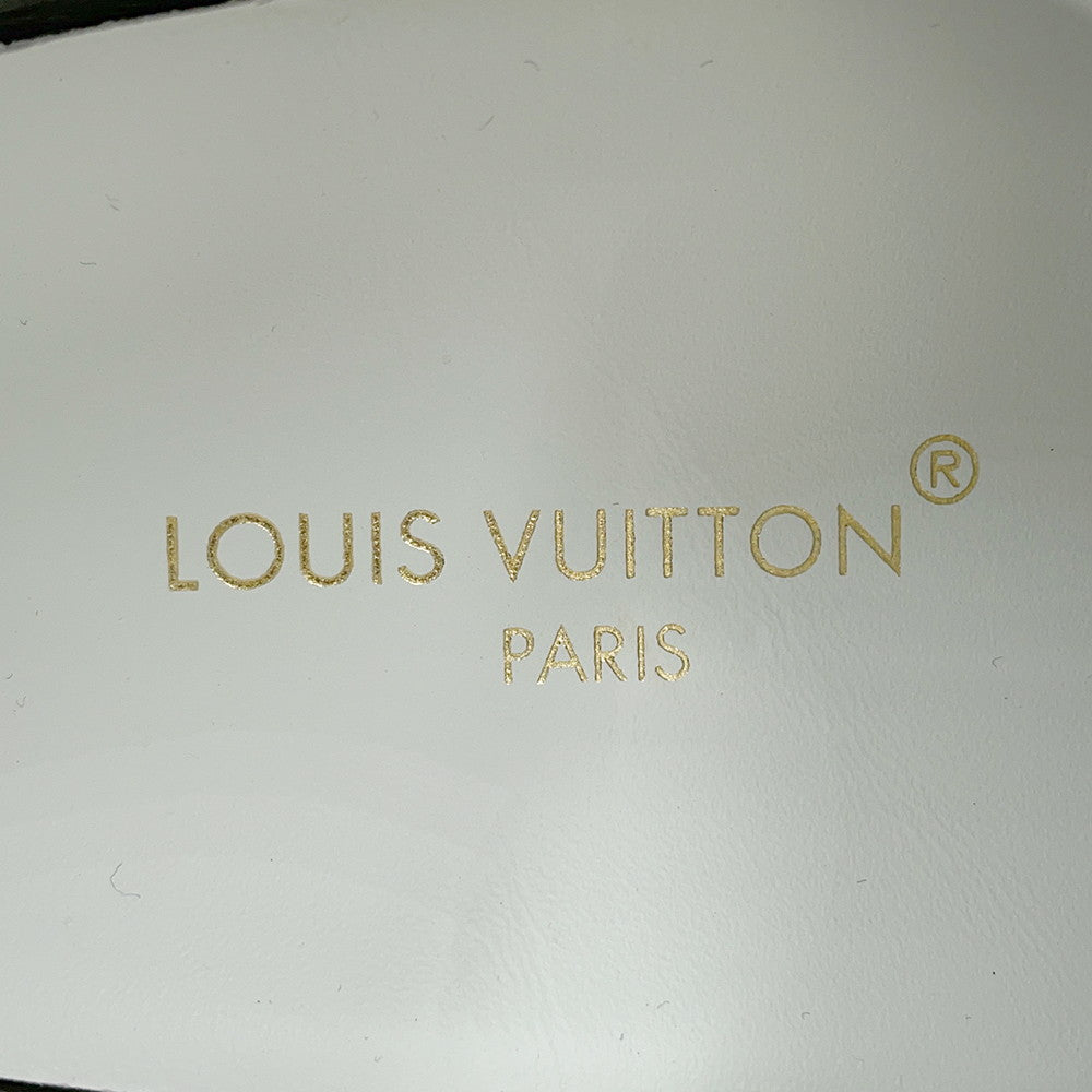 LOUIS VUITTON Time Out Line Monogram Sneakers Blue Clair Leather Enamel Size 37H