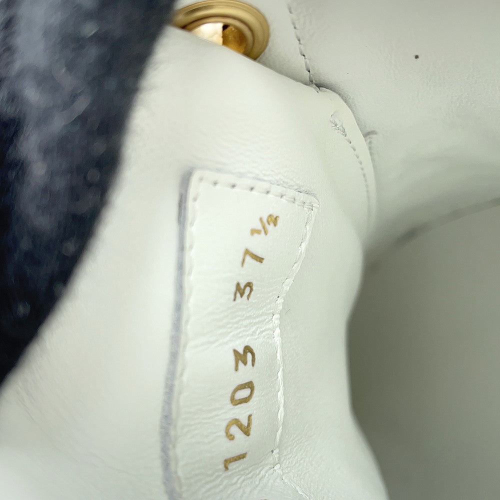LOUIS VUITTON Time Out Line Monogram Sneakers Blue Clair Leather Enamel Size 37H