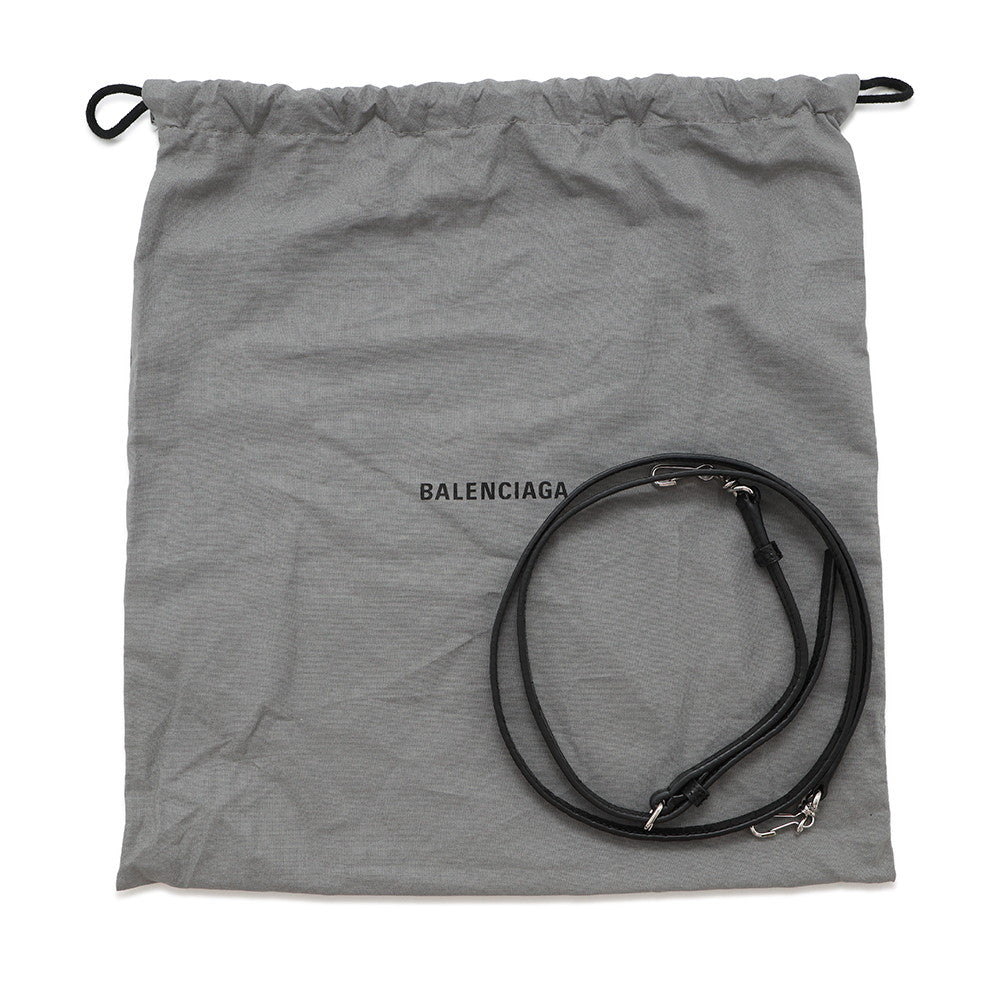 BALENCIAGA 2WAY Crocodile Embossed Shopping Tote Black757776 Embossed Leather Size XXS