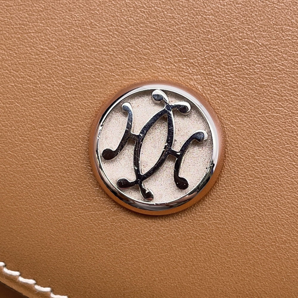HERMES ShoulderPouch Gold Box Calf Leather