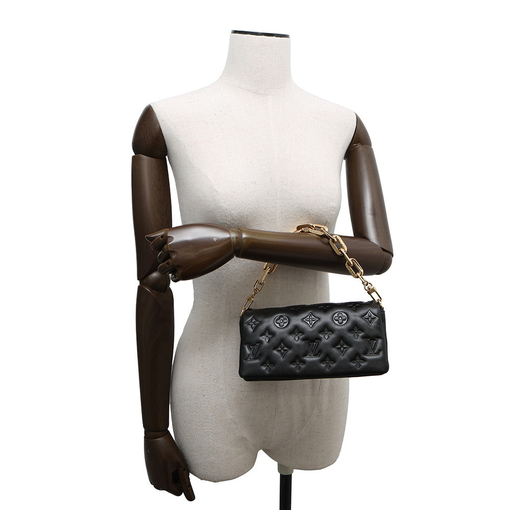 LOUIS VUITTON PochetteCoussin Noir/PinkM83359 Monogram・Pattern Lamb Leather