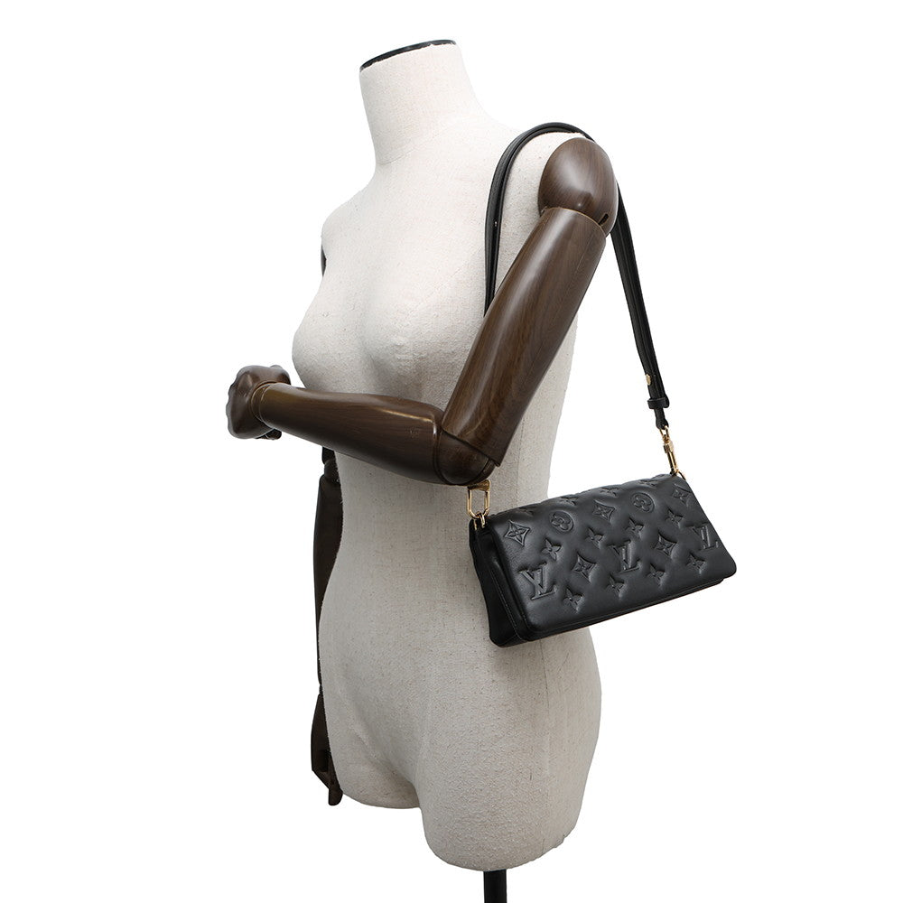 LOUIS VUITTON PochetteCoussin Noir/PinkM83359 Monogram・Pattern Lamb Leather