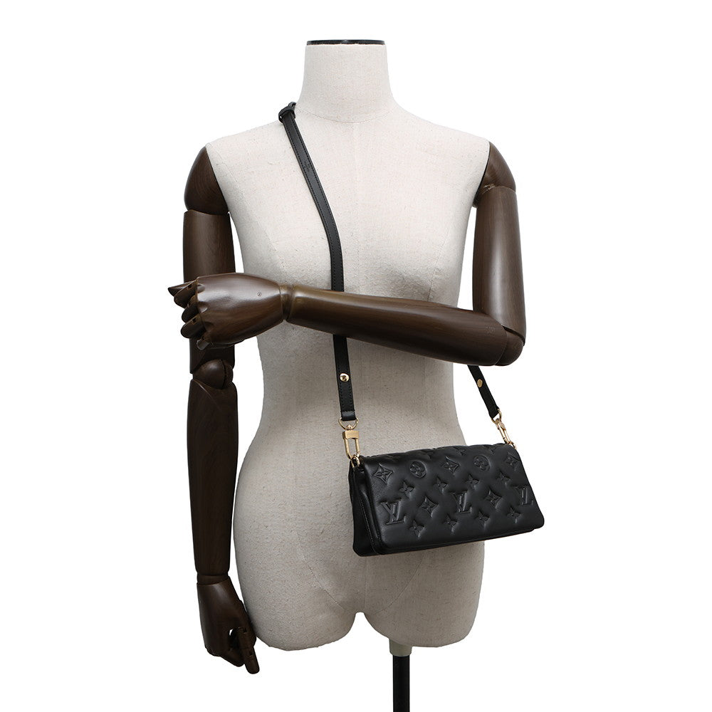 LOUIS VUITTON PochetteCoussin Noir/PinkM83359 Monogram・Pattern Lamb Leather