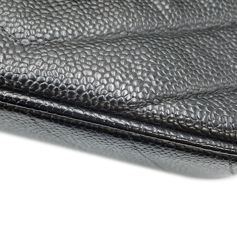 CHANEL V Stitch ChainShoulder Bag Black Caviar Leather