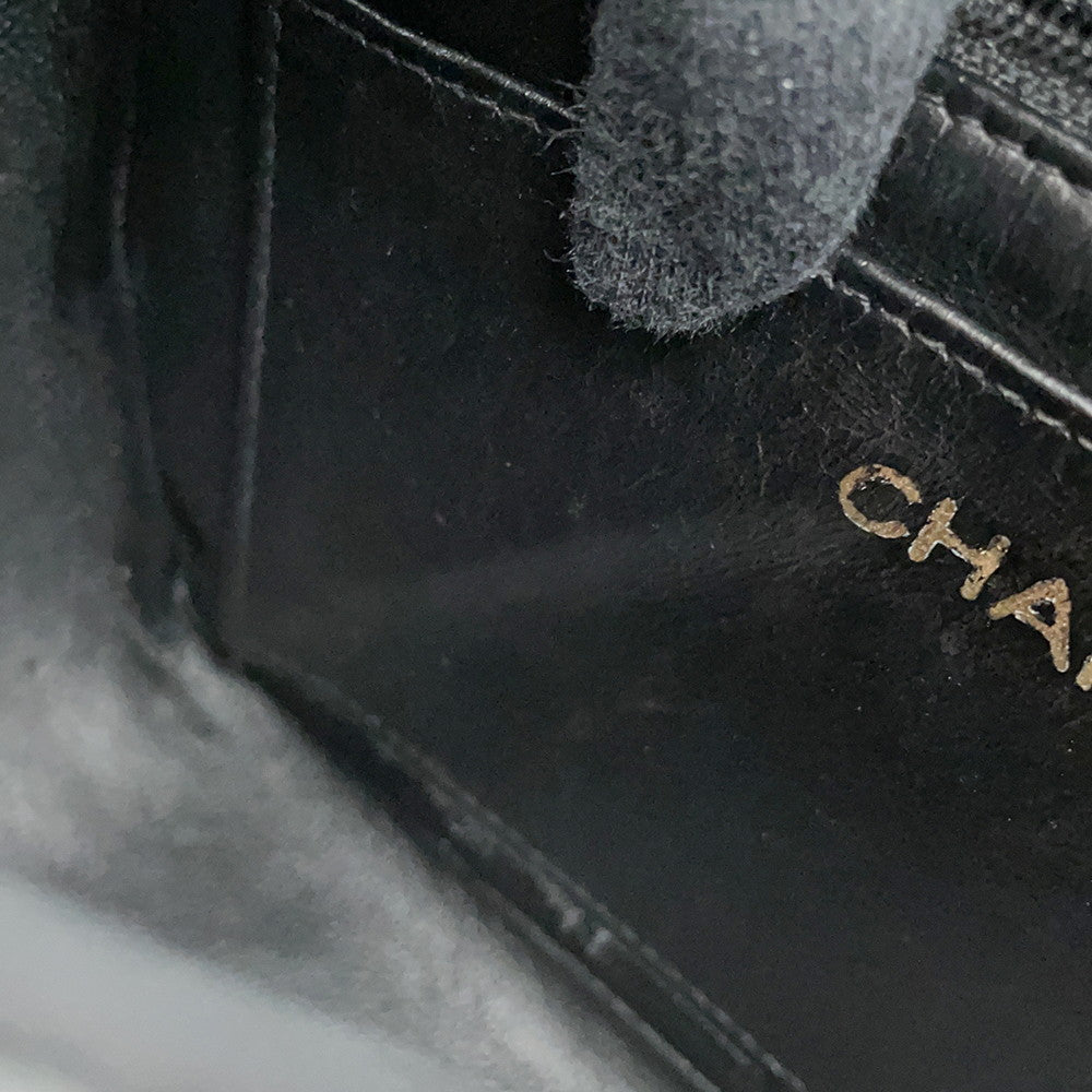 CHANEL V Stitch ChainShoulder Bag Black Caviar Leather