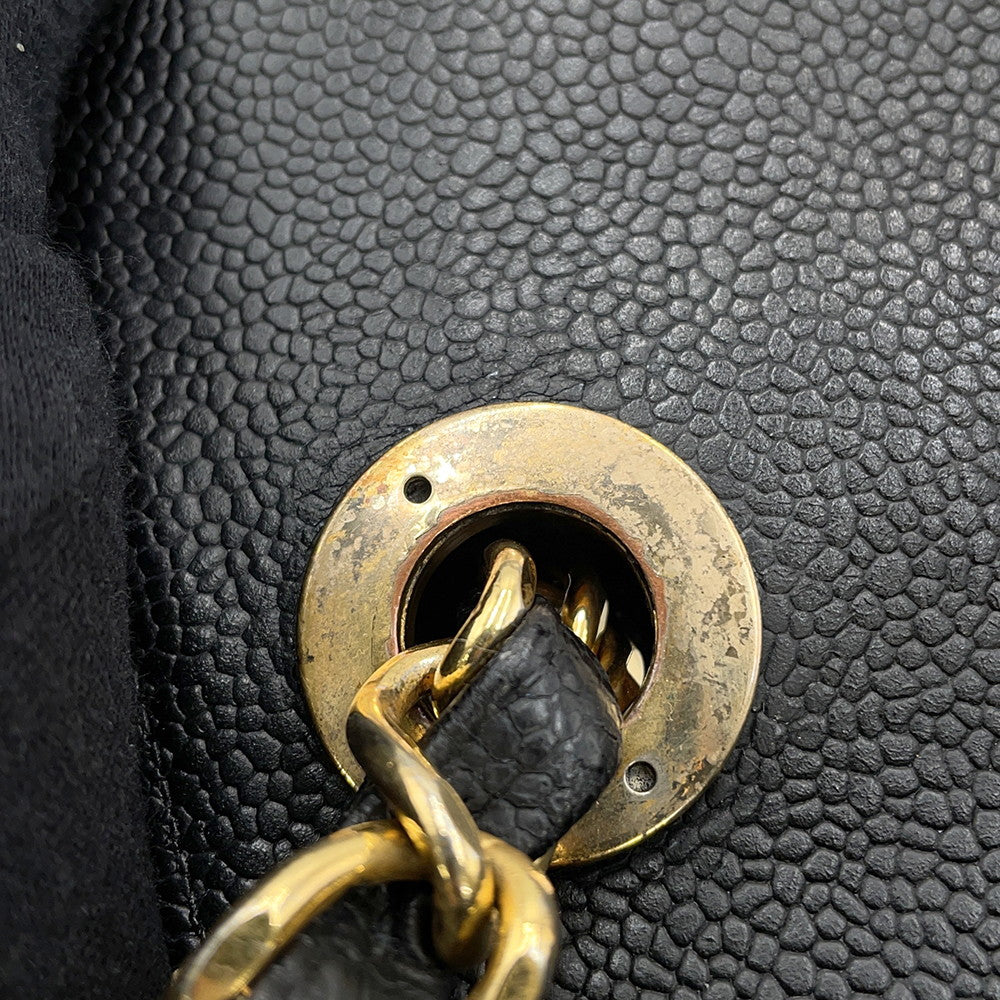 CHANEL V Stitch ChainShoulder Bag Black Caviar Leather