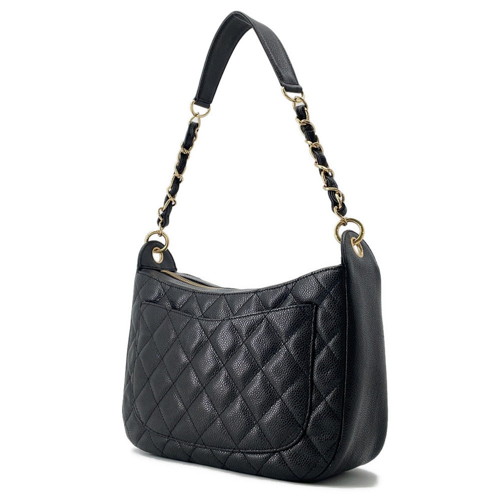 CHANEL Matelasse CC Logo One Shoulder Bag BlackA20993 Caviar Leather