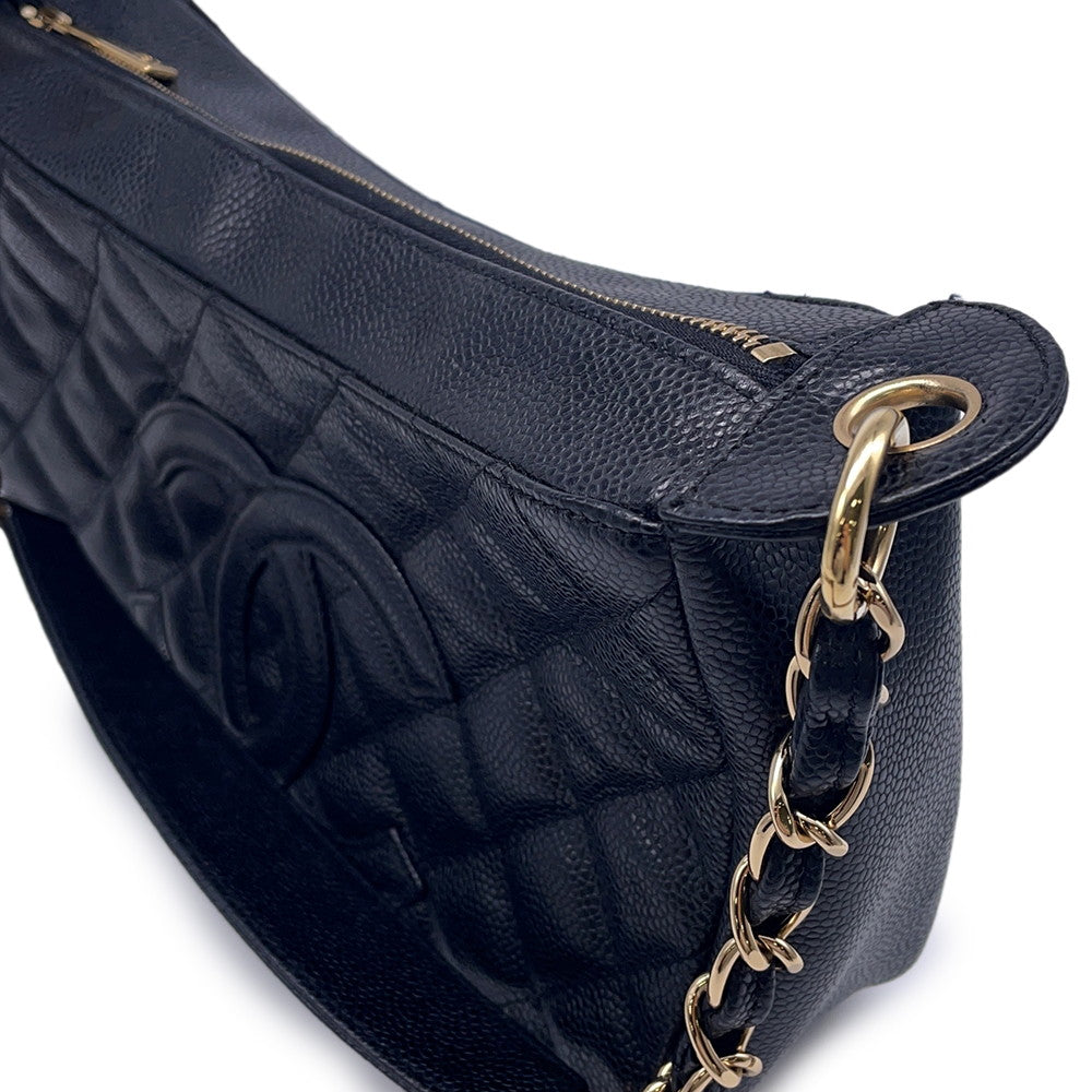 CHANEL Matelasse CC Logo One Shoulder Bag BlackA20993 Caviar Leather