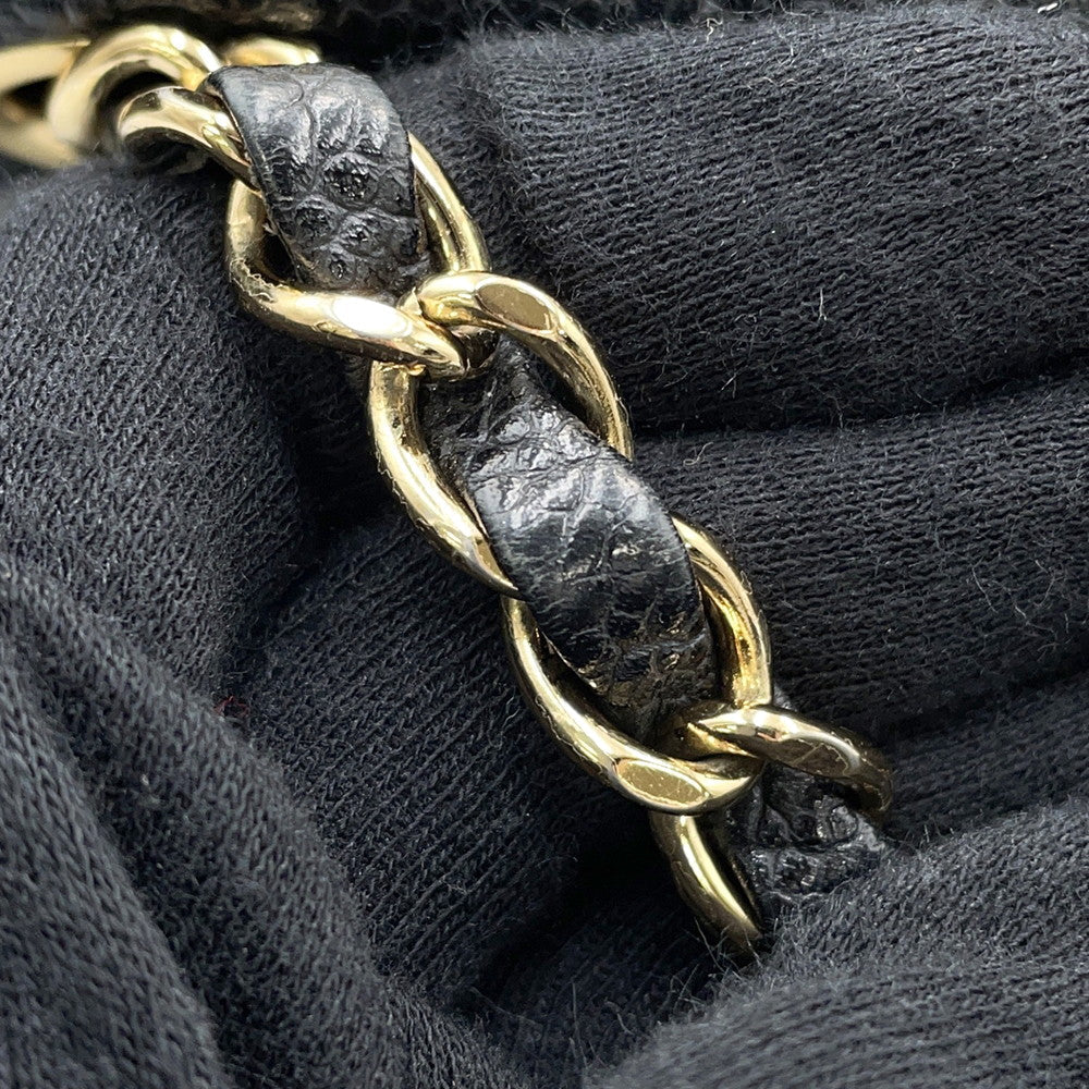 CHANEL Matelasse Double Flap ChainShoulder Bag BlackA01112 Caviar Leather Size 25