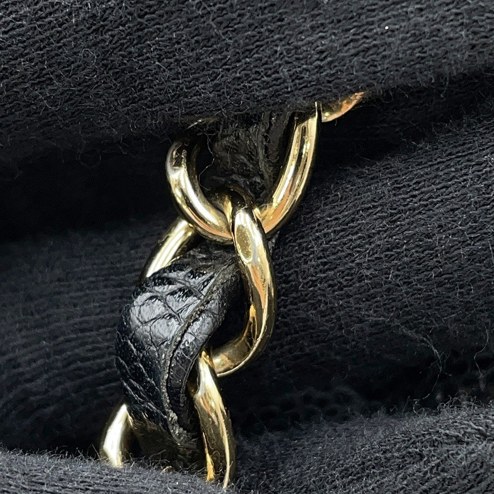 CHANEL Matelasse Double Flap ChainShoulder Bag BlackA01112 Caviar Leather Size 25