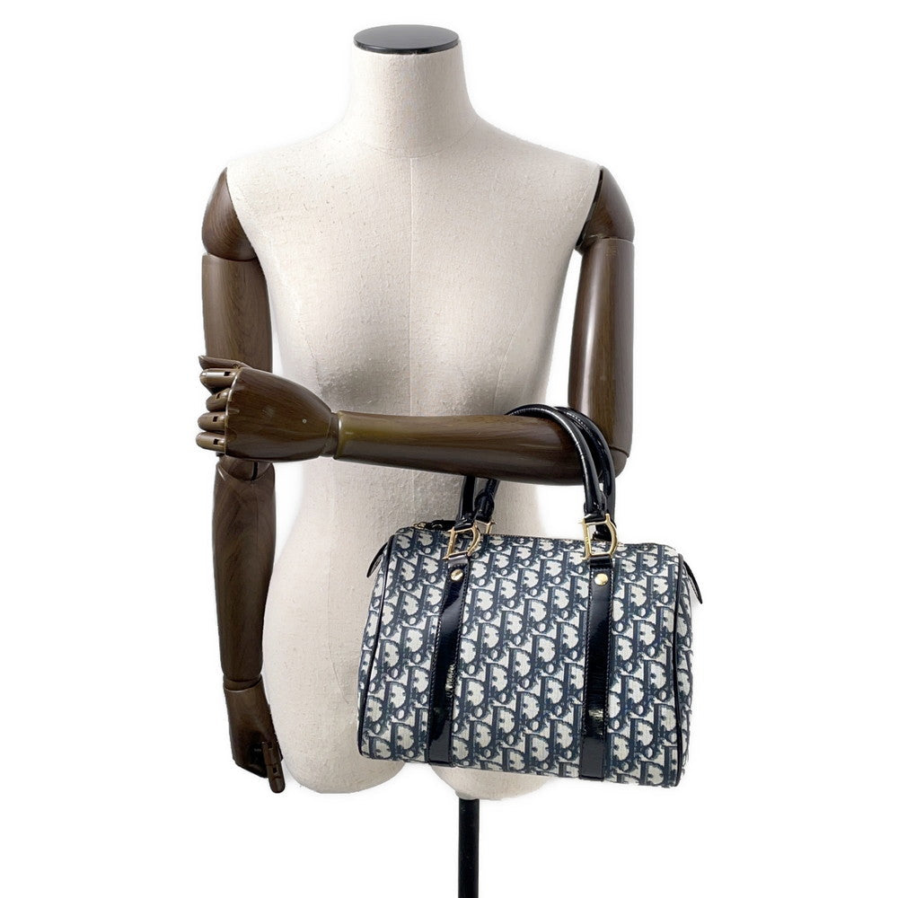 Dior Trotter Travel Bag Navy PVC Patent Leather