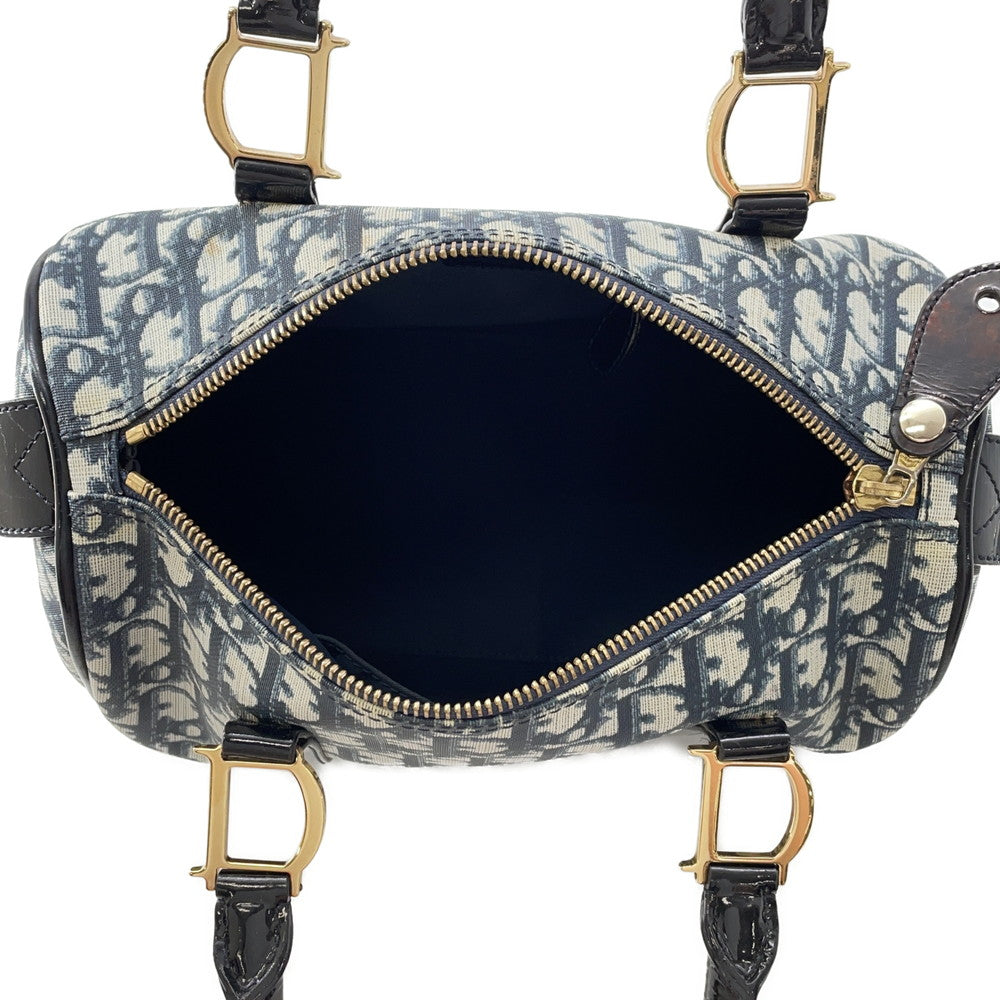 Dior Trotter Travel Bag Navy PVC Patent Leather