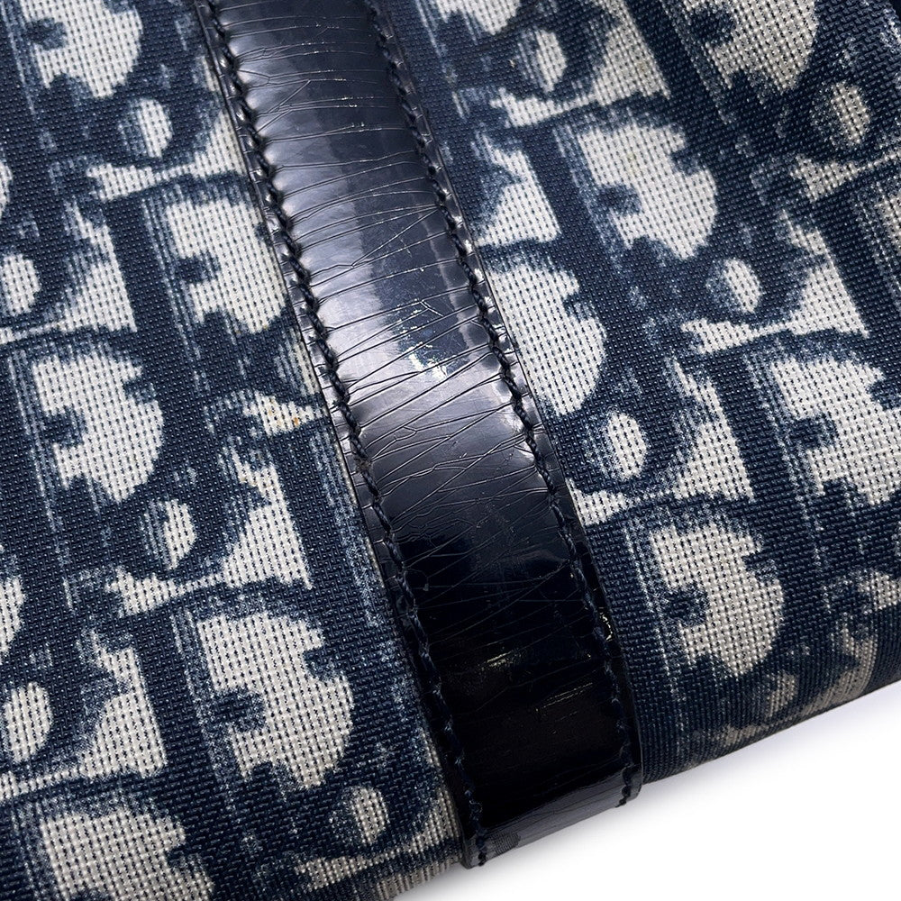 Dior Trotter Travel Bag Navy PVC Patent Leather