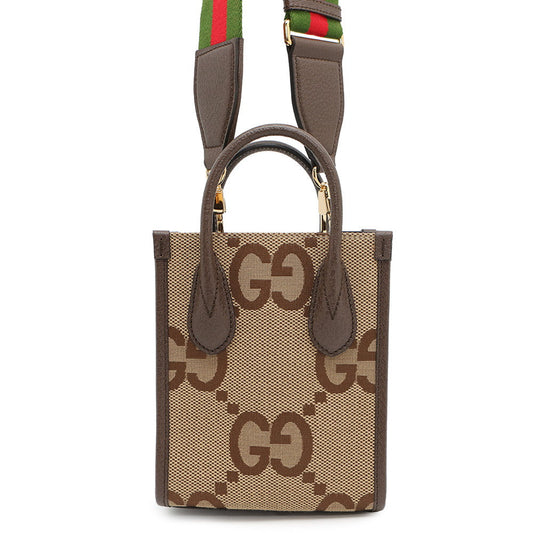 GUCCI Jumbo GG 2WAY Shoulder Bag Brown699406 Canvas Leather Size Mini