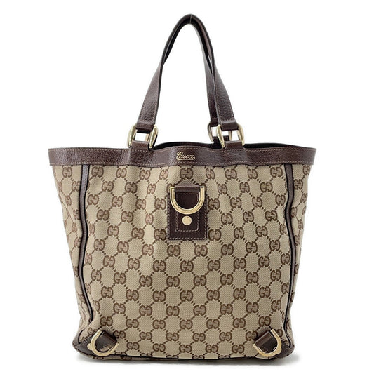 GUCCI GG Canvas Abbey Tote Bag Brown130739 Canvas Leather