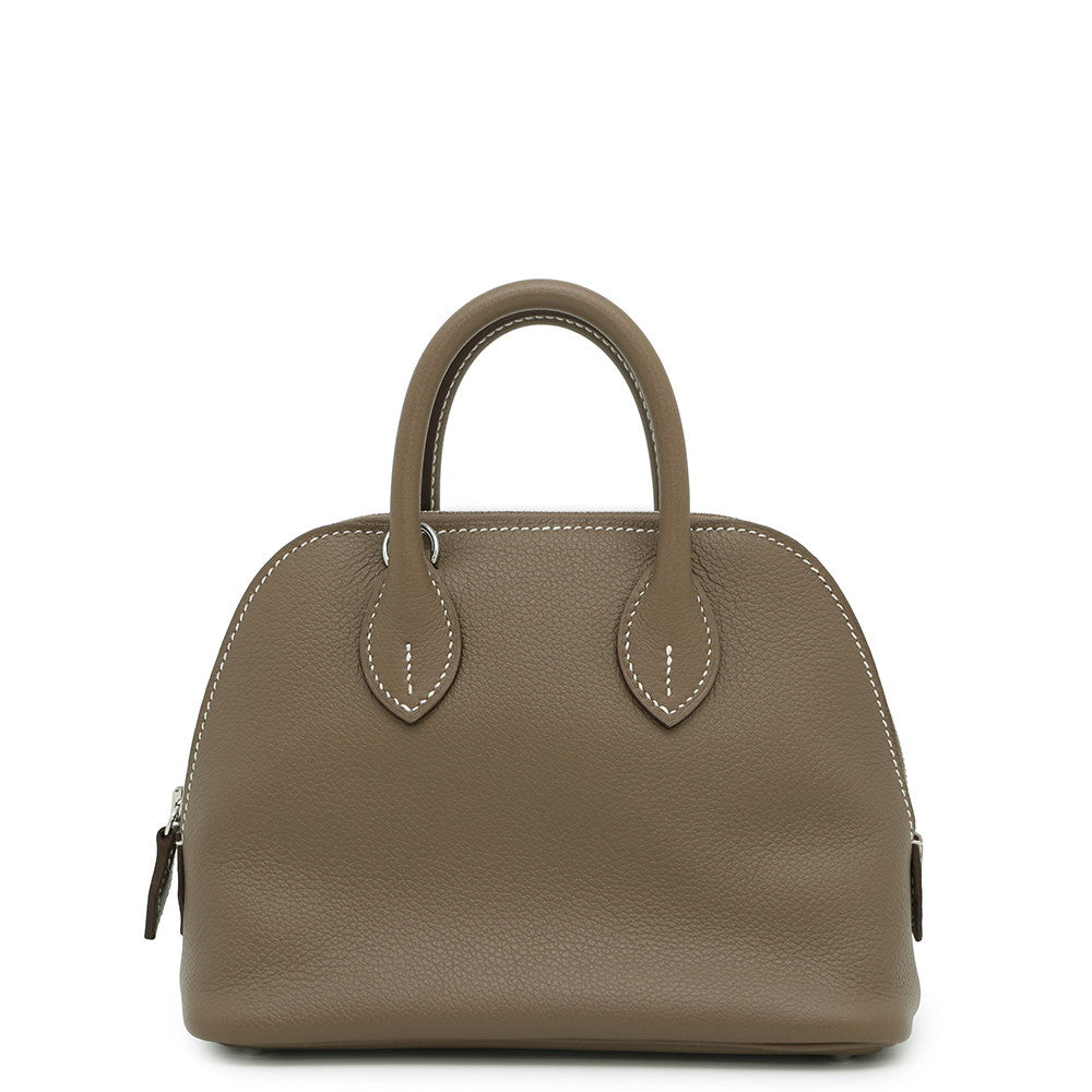 HERMES Bolide 1923 Verso Etoupe/Rouge Tomate Evercolor Size Mini