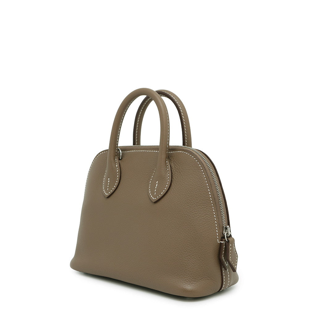 HERMES Bolide 1923 Verso Etoupe/Rouge Tomate Evercolor Size Mini