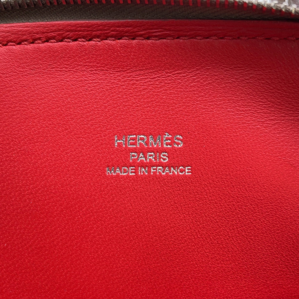 HERMES Bolide 1923 Verso Etoupe/Rouge Tomate Evercolor Size Mini