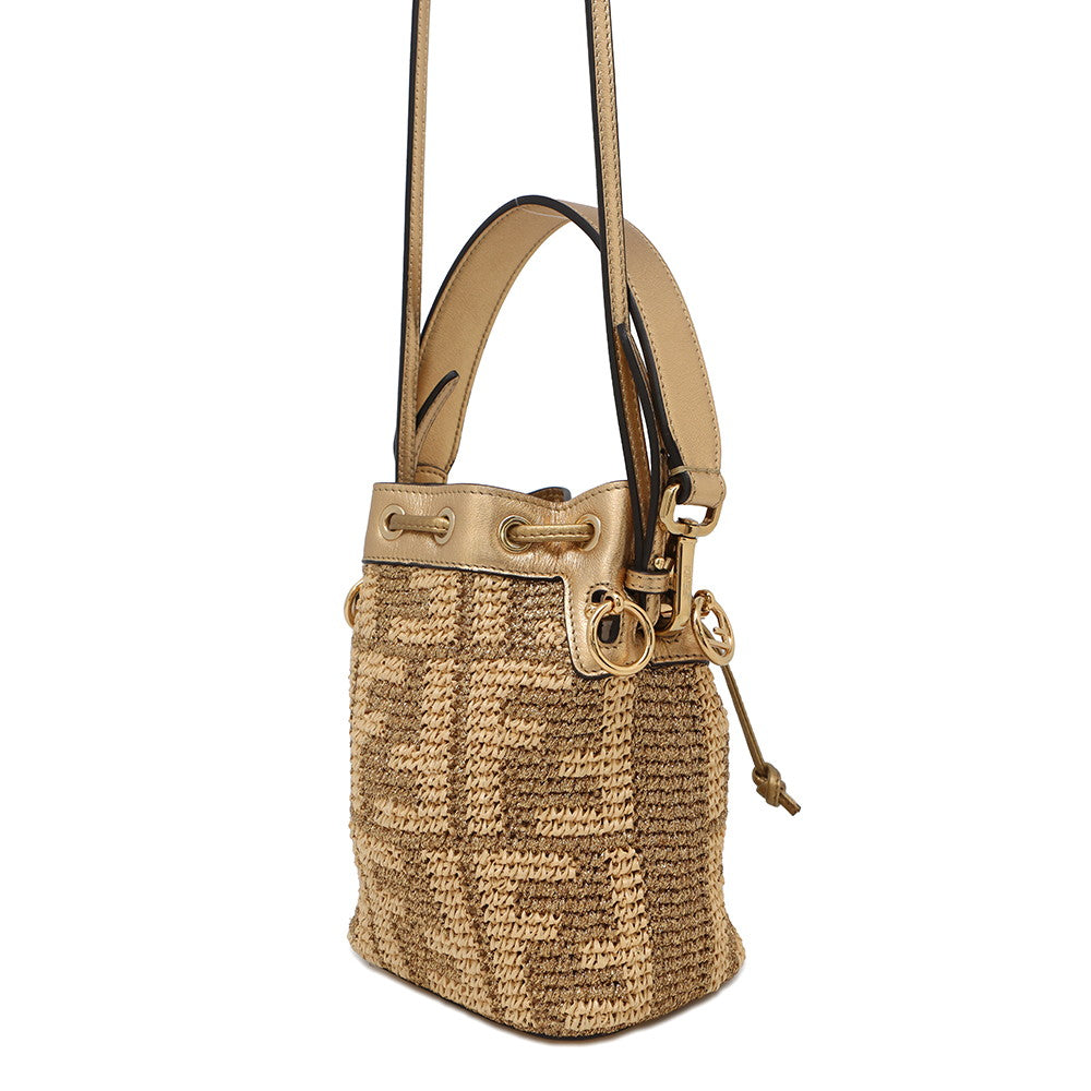 FENDI Montrezor Gold8BS010 Straw Leather Size Mini