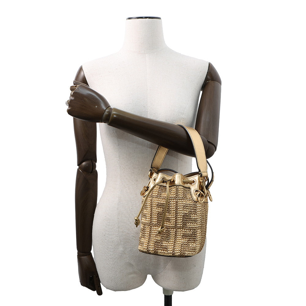FENDI Montrezor Gold8BS010 Straw Leather Size Mini