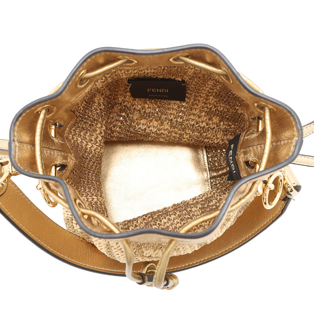 FENDI Montrezor Gold8BS010 Straw Leather Size Mini