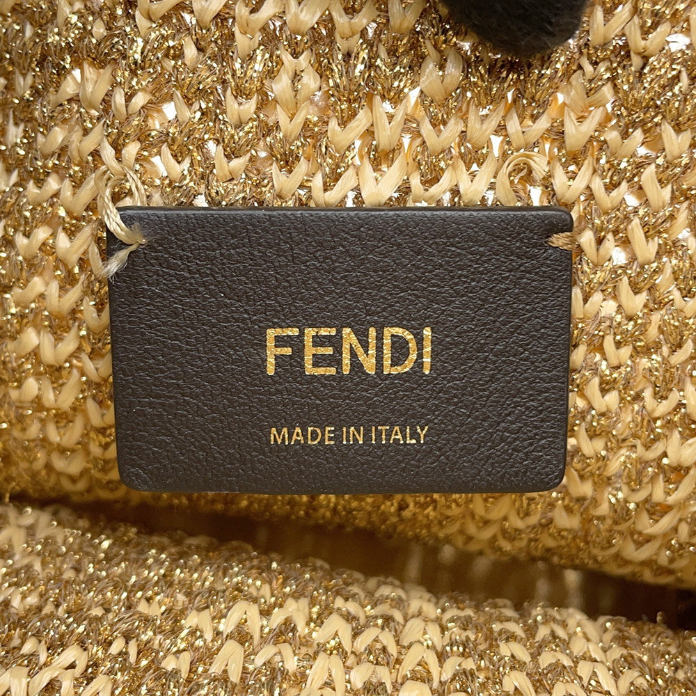 FENDI Montrezor Gold8BS010 Straw Leather Size Mini