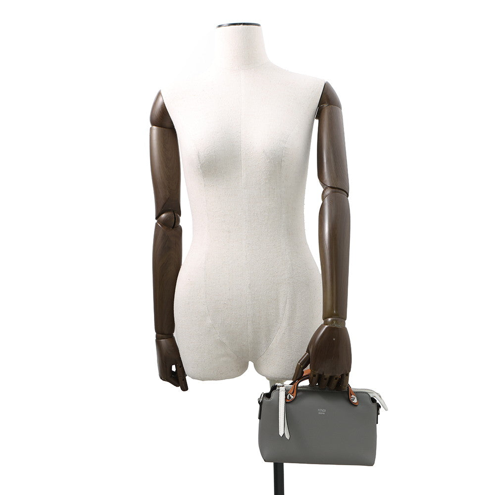 FENDI By the way Gray/Brown/White8BL145 Leather Size Mini