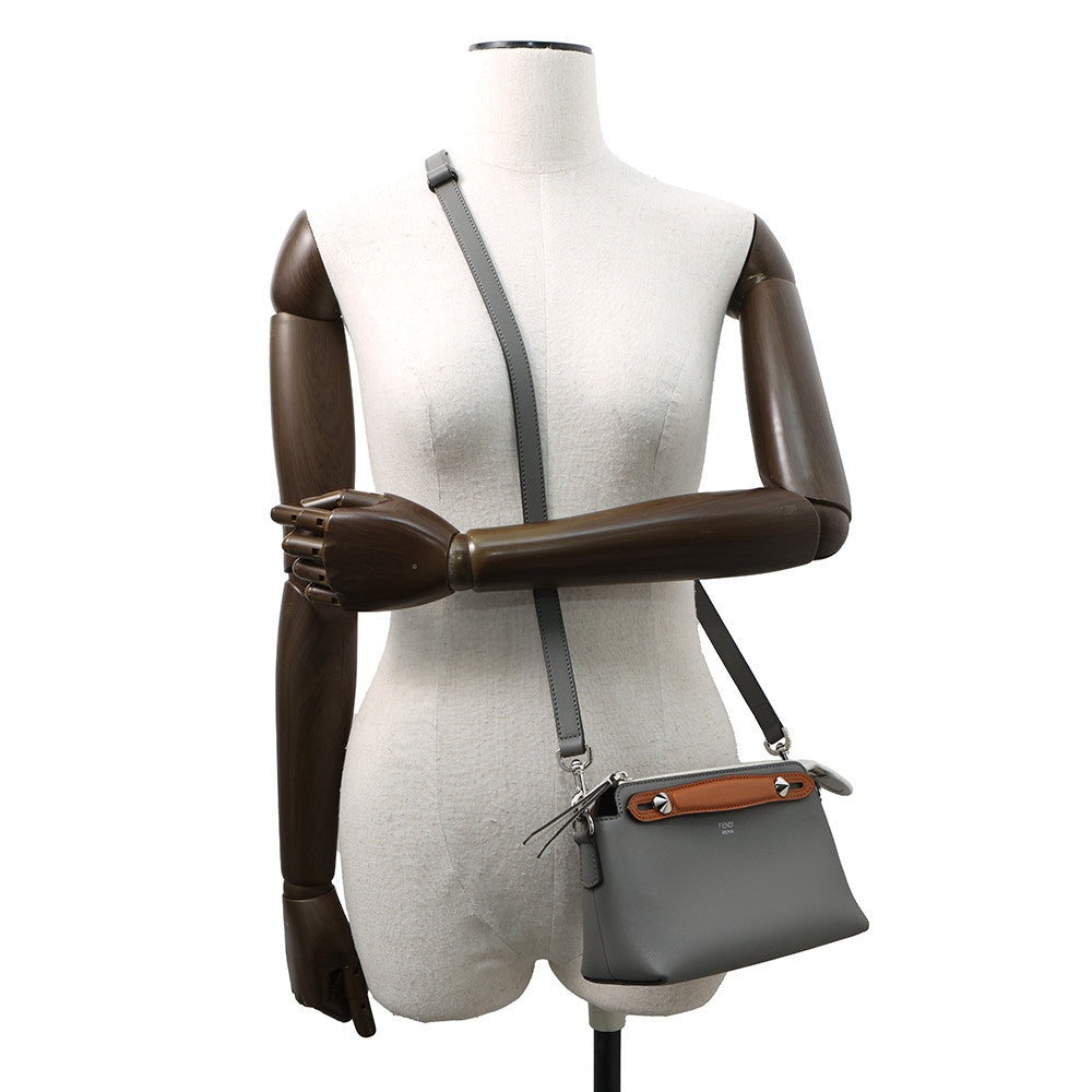 FENDI By the way Gray/Brown/White8BL145 Leather Size Mini