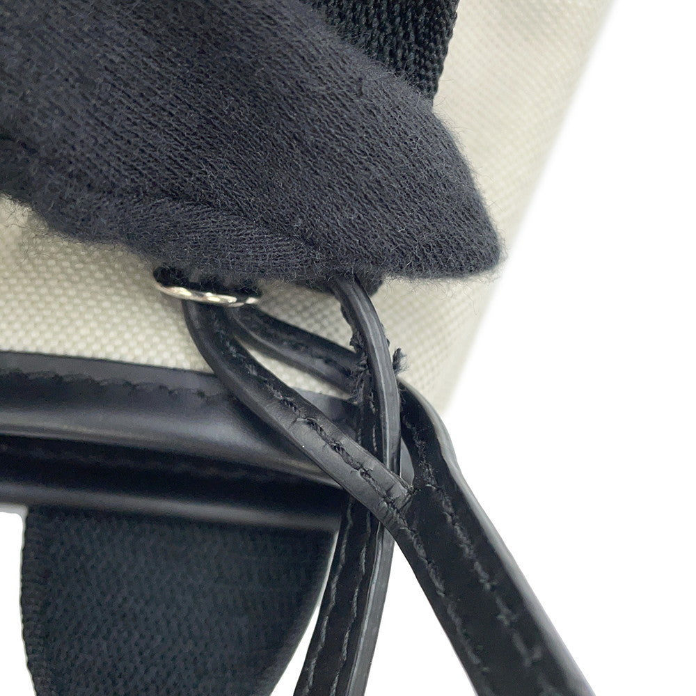 BALENCIAGA Navy Kabas Natural/Black390346 Canvas Size XS