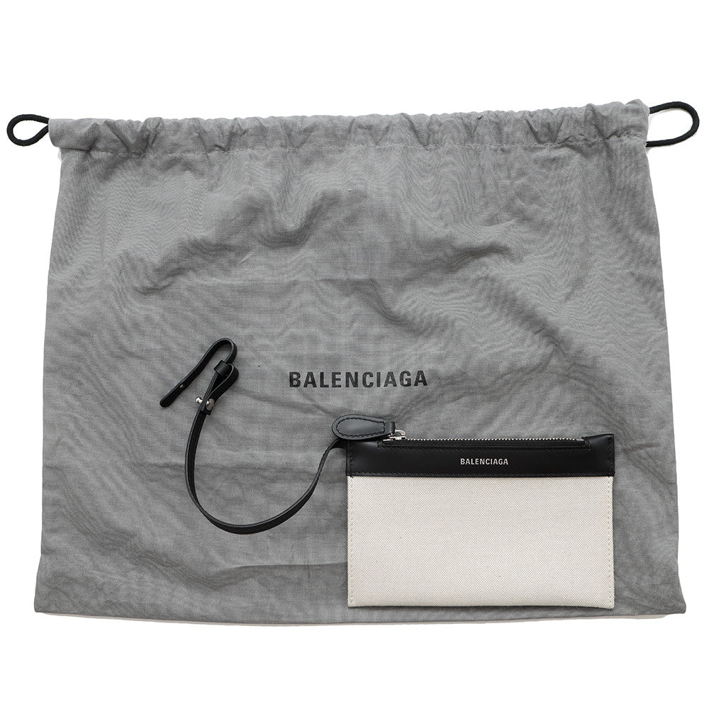 BALENCIAGA Navy Kabas Natural/Black390346 Canvas Size XS