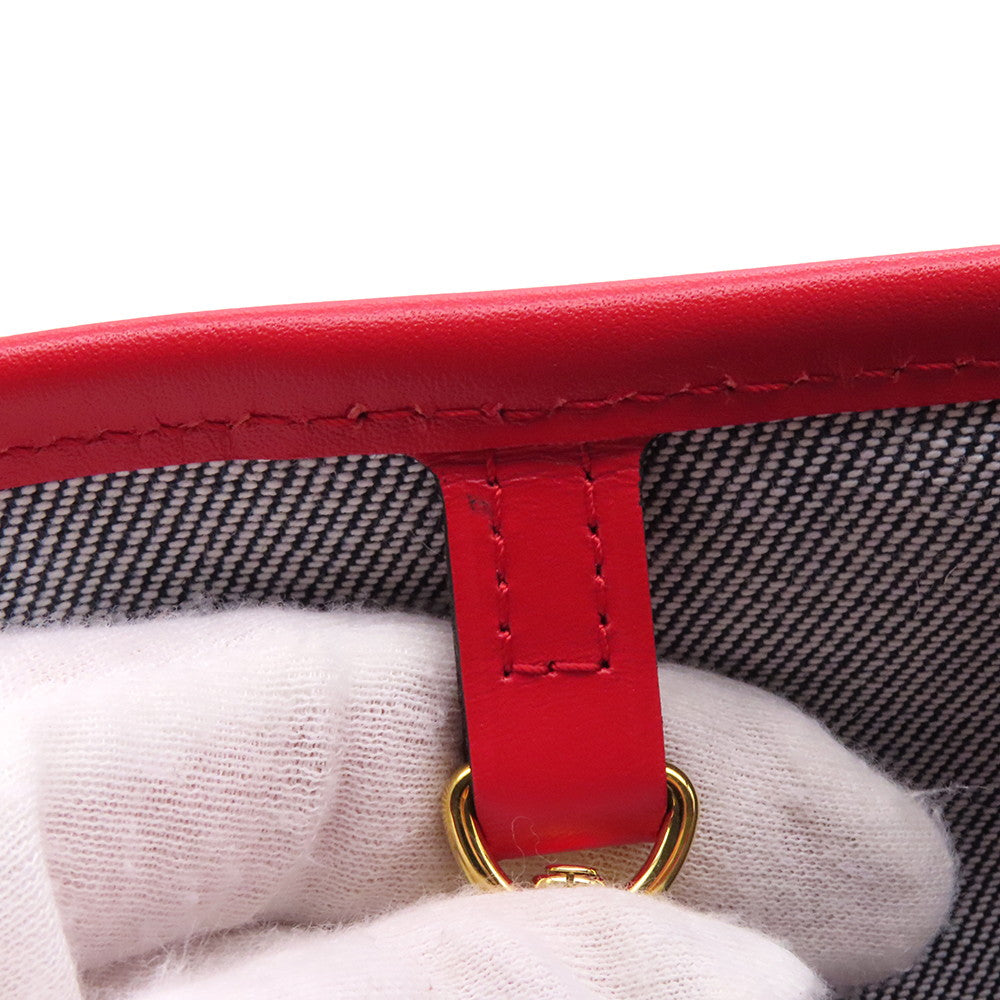 LOUIS VUITTON Square Patchwork Neverfull Blue/RedM44981 Monogram Denim Size MM