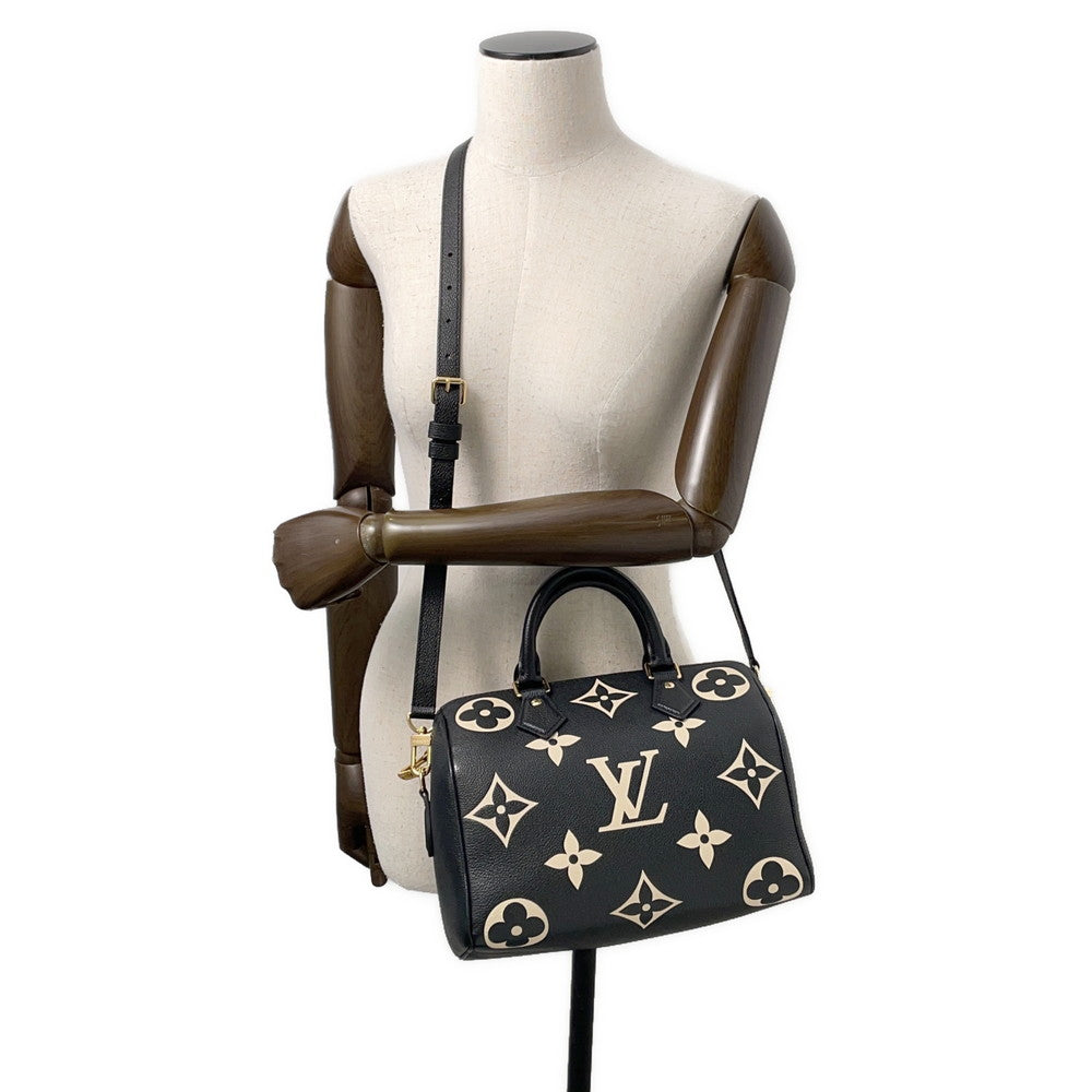LOUIS VUITTON Speedy Bandouliere Noir/RedM58947 Bicolor Monogram Empreinte Leather Size 25