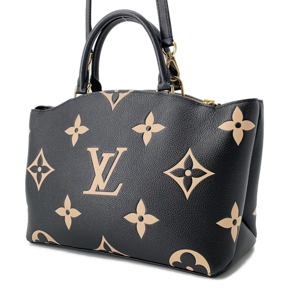 LOUIS VUITTON Petit Palais Noir/BeigeM58913 Bicolor Monogram Empreinte Leather Size PM