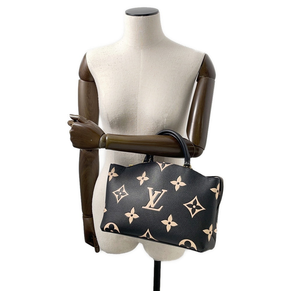 LOUIS VUITTON Petit Palais Noir/BeigeM58913 Bicolor Monogram Empreinte Leather Size PM