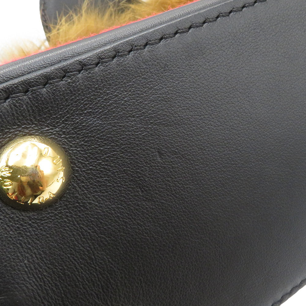 LOUIS VUITTON Capucines Noir/Red/Multicolor Leather Fur