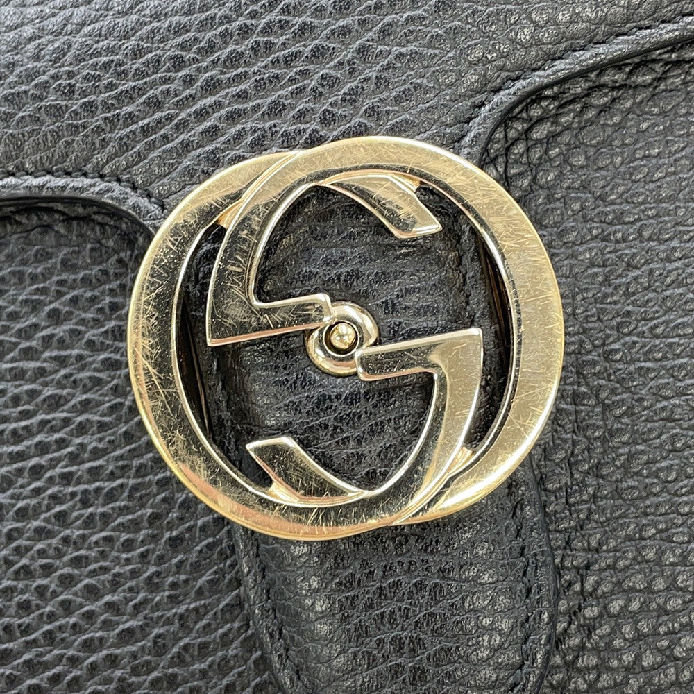 GUCCI Interlocking G ChainShoulder Bag Black510304 Leather