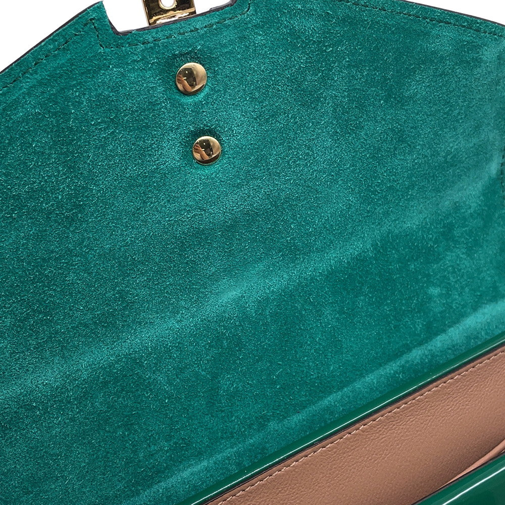 GUCCI Sylvie 2wayBag Green589479 Patent Leather