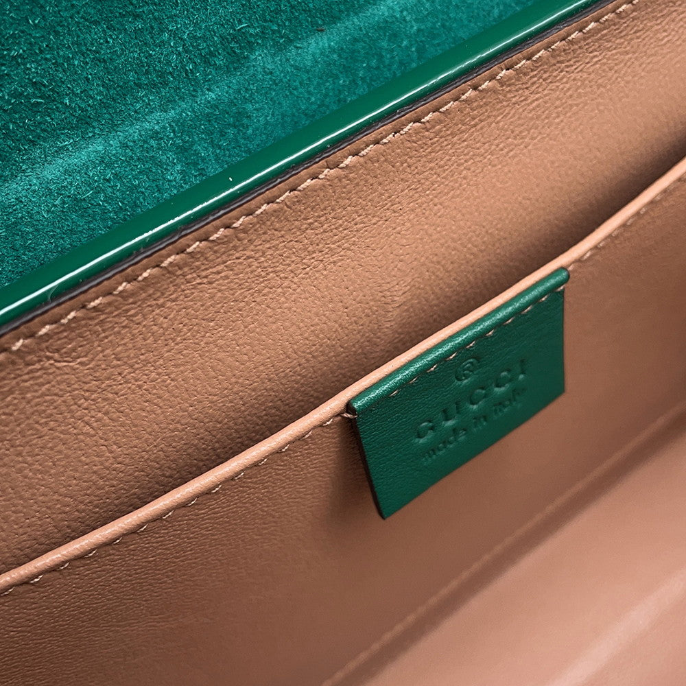 GUCCI Sylvie 2wayBag Green589479 Patent Leather