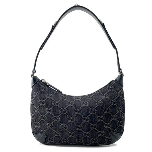 GUCCI Horsebit Slim Small Shoulder Bag Black774719 Denim Leather