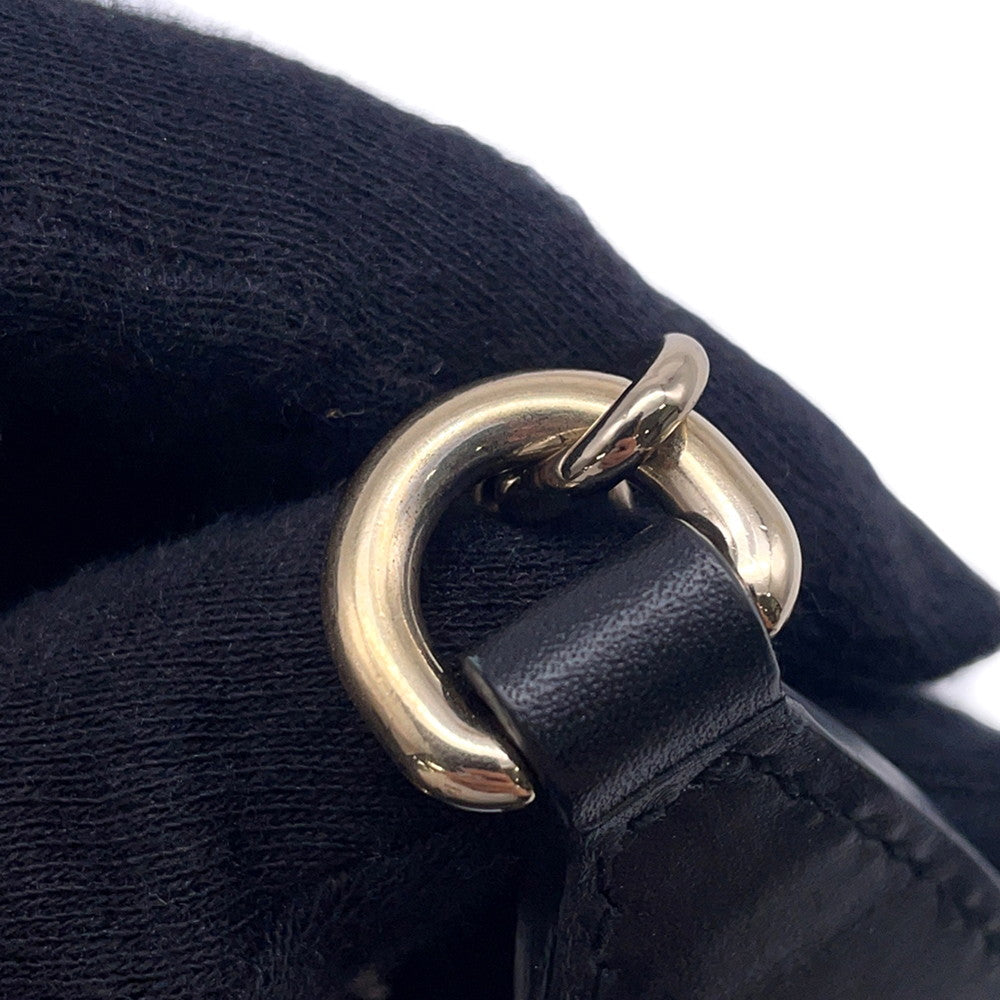 GUCCI MicroGuccissima Horsebit ChainShoulder Bag Black449636 Leather