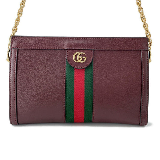GUCCI Ophidia ChainShoulder Bag Bordeaux503877 Leather Size Small