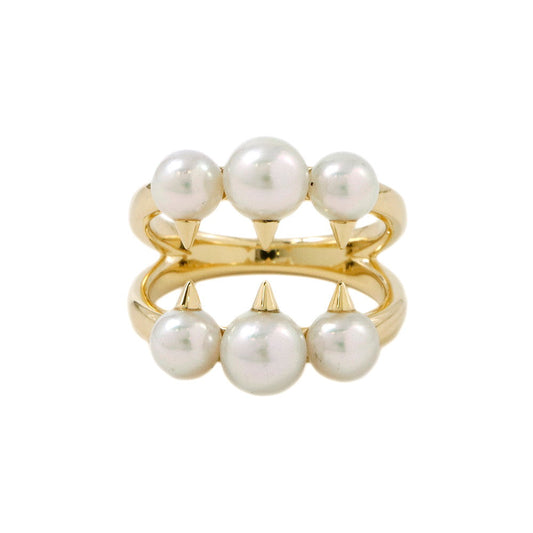 TASAKI Danger Signature Pearl Ring Size #13R-4497-18KYG K18YG Akoya Pearl