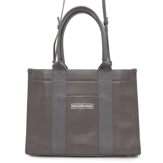 BALENCIAGA Hardware 2way Tote Gray671402 Leather Size Small