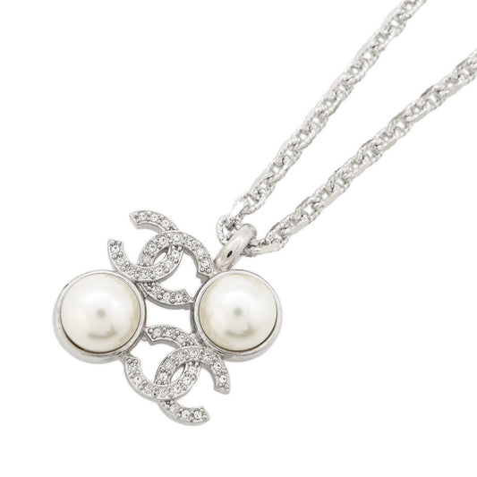 CHANEL CC Logo Faux Pearl  NecklaceA723 Metal Faux Pearl  Rhinestone